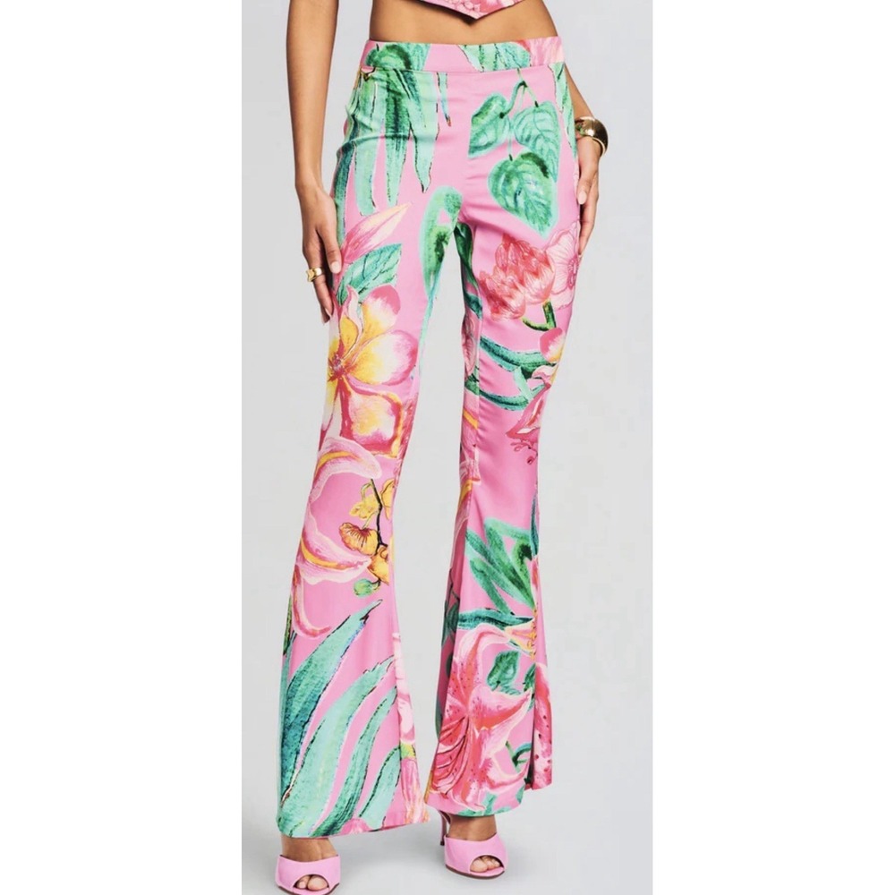 NWT Rococo Sand Megan Pant Pink Floral Print Pants Size M MSRP $298